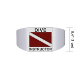 Dive Instructor Sterling Silver Ring TRI087 - DiveSilver Jewelry